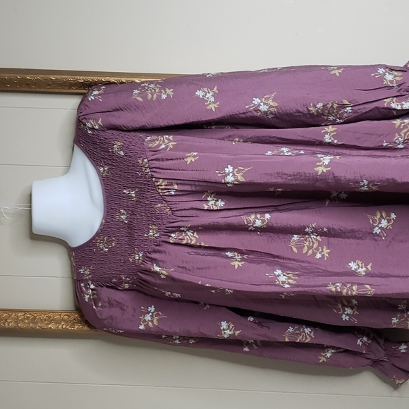 A New Day Long Sleeve Tent Purple Floral Dress - Picture 5 of 8